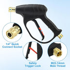 JOEJET Pressure Washer Gun with Foam Cannon, Car Wash Foam Gun with 1/4” Quick Connector, 5 Pressure Washer Nozzle Tips, 1 Liter