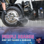 AIM Purple Dragon - Heavy Duty Degreaser Concentrate Industrial Degreaser, Wheel and Tire Cleaner, Equipment Degreaser cleaner - Premium Car Cleaner - Gal