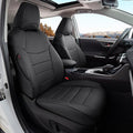 Custom Fit RAV4 Hybrid Seat Cover for Toyota RAV4 2019 2020 2021 2022 2023 2024 2025 Hybrid-LE/XLE/Limited/Woodland Edition/XLE Premium,Faux Leather,2-Row Full Set,(Black)