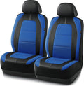 Road Comforts Car Seat Cover, Leather Car Seat Covers, Front Low Back Sport Seat Covers, Airbag Compatible, Universal Fits for Most Cars (Blue)