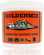 GOLDENMIX Beeswax Leather Care Balm - Protector, Conditioner, Polish, Cleaner, and Waterproofing Cream for Shoes, Boots, Car Interior, Purses, Saddle, Furniture, Bags, Upholstery & Jackets
