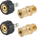 Pressure Washer Quick Connect Fittings, M22 14mm to 1/4 Inch Quick Connect Pressure Washer Adapter Set, 4 Pieces