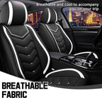 CTDS Car Seat Covers for Chevy Equinox 2005-2026, Stylish Sport Seat Cover, Premium Nappa Leather Car Seat Cover. Automobile Seat Covers Sets.(Standard 2 Seats/Black White)
