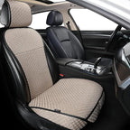 Breathable Car Seat Cover,Luxury Front Seat Cover,Durable and Non Slip,Polyester Silk Material, Universal Car Seat Cushion,Suitable for All Seasons,Airbag Compatible (Beige，1PC)