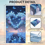 1 Pack Car Towel Seat Covers with Storage Bag, Multifunctional Towel for Gym Outdoor Sport, Picnic, Beach, Pet Dog Travel,Non-Slip Washable Car Seat Protector (Blue Heart)