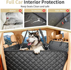 LEIMO KPARTS Dog Car Seat Cover for Back Seat,400lb Waterproof Dog Car Seat Cover Hard Bottom-Detachable,600D Heavy Duty Scratch Proof Nonslip Soft,Dog Hammock for SUVs,Car