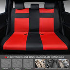 CAR PASS Leather 3D Foam Back Support Car Seat Covers Full Set Air Mesh Automotive Seat Covers, All Season Car Seat Cover Fit Automotive,SUV,Sedan,Van, Airbag Compatible Elegance (Black and Red)