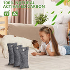 WSSROGY 4 Pack Activated Charcoal Odor Absorber, Bamboo Charcoal Air Purifying Bags Odor Eliminator Air Freshener Deodorizer for Shoe, Closet, Car, Basement