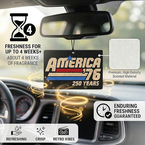 9Pcs USA 250th Anniversary Car Air Freshener, 1776-2026 Semiquincentennial Commemorative Hanging Ornament, Patriotic Double-Sided Scented Tablet, 2026 Independence Day Souvenir Gifts (Style 6)