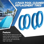 896584000-143 4Packs Replacement Tires with Super Hump Compatible with 2X 4X Pool Cleaners