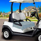 Golf Cart Seat Covers, Breathable Golf Cart Seat Towel Blanket, Keeps Seats Dry & Comfortable in All Weather, Universal 51"x30" for EZGO, Yamaha, Club Car and More 2/4-seats Cart, Light Gray