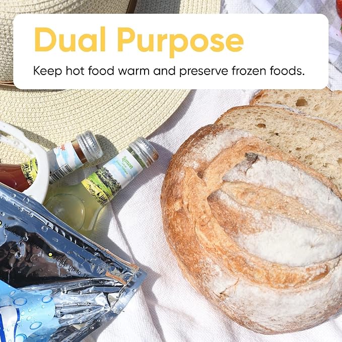 Superio Hot and Cold Insulated Bags for Food Delivery, Grocery Shopping Bags, Food Storage for Hot and Frozen Food for Travel, Disposable Cooler Bag, Reinforced Thermal Lunch Bag (8, 13"x5.5"x8.5")