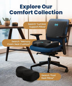 Everlasting Comfort Lumbar Support Pillow for Office Chair - Memory Foam Back Cushion for Car Seat - Promotes Better Posture, Back Pain Relief - Ideal Gaming and Desk Chairs Work and Home Essentials