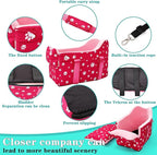 Cullaby Center Console Dog Car Seat for Small Dogs Under 15 lbs - Detachable Washable Carrier with Safety Belt & Storage Pockets, Pink