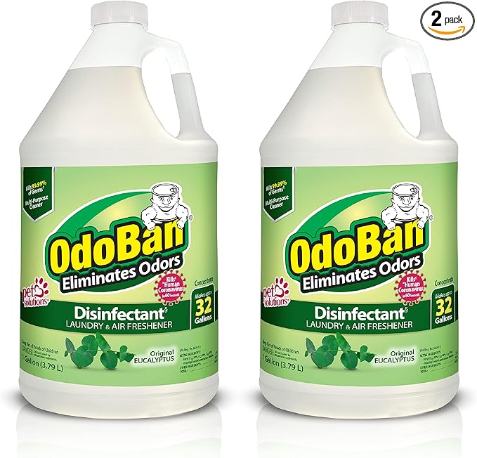 OdoBan Disinfectant Concentrate and Odor Eliminator, 2 Gallons, Original Eucalyptus Scent