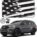 Autoamerics 1-Piece Windshield Sun Shade B&W Art American Flag USA Design - Foldable Car Front Window Sunshade for Most Sedans SUV Truck - Blocks Max UV Rays and Keeps Your Vehicle Cool - Medium