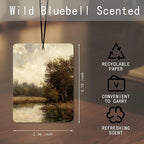 Vintage Landscape Air Freshener 4 Pcs, Artistic Nature Scene Hanging Air Freshener for Cars, Closet, Drawer, Home Decor for Art & Nature Lovers, Gift for Women
