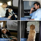 Car Divider Privacy Curtain, Blackout Suede Sun Shade Cover Front & Rear Seat Partition Space Divider Auto Van Truck Interior Accessories for Family Camping Baby Sleeping (Black, Large)