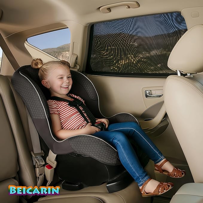 Car Window Shades for Baby - 2 Pack Sun Shade Blocker, Breathable Mesh Rear Side Window Shade Sunshade for SUV, UV Protection for Baby Family Pet, Mosquito Bug Net Window Screens for Camping