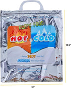 Superio Hot and Cold Insulated Bags for Food Delivery, Grocery Shopping Bags, Food Storage for Hot and Frozen Food for Travel, Disposable Cooler Bag, Reinforced Thermal Lunch Bag (8, 12"x13.5")