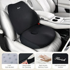 FLORICH Car Seat Cushion and Lumbar Support Pillow, Ergonomic Memory Foam Driving Seat Cushions for Back & Sciatica Pain Relief, Non-Slip Cushion for Car, Office, Truck, Wheelchair, Gaming Chair-Black