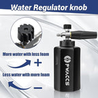 PWACCS Dual Foam Cannon with Pressure Washer Short Gun, Foam Cannon Dual Connector Accessory, Car Wash Foam Gun Kit with 1/4" Quick Connector, 5 Power Washer Sprayer Nozzles, 1.5 Liter, 5000 PSI