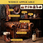Saddle Soap for Leather 3.52oz,3-in-1 Leather Cleaner & Conditioner to Soften,Protect Leathercraft with Horsehair Brush & Cloth,Leather Soap for Car Interior,Couch,Shoe,Purse,Boot,Bag & Saddle