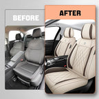Car Seat Covers Compatible with Toyota Camry 2012-2026 Durable Waterproof Automotive Seat Covers Stretchable Fabric Material, Airbag Compatibility, Premium Nappa Leather(Beige Brown, 2 Pcs Front)