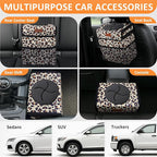 3 Gallons Cute Car Trash Can, Car Accessories for Interior Leak Proof Can Trash Bag Hanging Waterproof Automotive Vehicle Garbage Cans Leopard Print Pattern