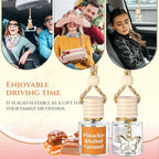 2 Pack Car Air Freshener Pistachio and Salted Caramel Hanging Essential Oil Diffuser Long Lasting Car Scent Automobile Aromatherapy with Rearview Mirror Accessories(Butterfly Pendant)