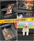 EPN Dog Car Seat for Large Dogs, Foldable Pet Car Seat with Waterproof Oxford Fabric, Non-Slip Bottom, Reinforced Support & Storage Pockets, Ideal for Road Trips (Grey)