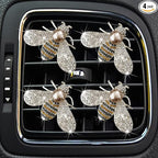 Bling Bee Air Vent Clips, 4 Pcs Crystal Car Air Fresheners Vent Clips Car Diffuser Vent Clip Rhinestone Diamond Bee Decoration Interior Decor Bling Accessories for Women (4 Pcs Bee)