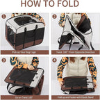 DONORO Dog Kennels and Crates for Medium Dogs, Portable Pop Up Indoor Pet Cage with Sturdy Wire Frame, Collapsible Travel Crate Soft Sided Cat Bag Escape Proof (Brown, 32.0" L x 21.0" W x 26.0" H)