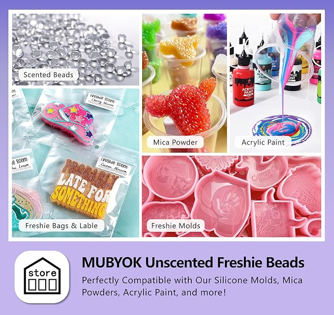 MUBYOK 12lb Premium Unscented Aroma Beads for DIY Car Freshies Eva Beads Bulk Supplies