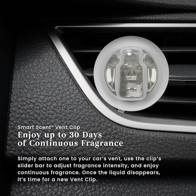 Yankee Candle Smart Scent Auto Vent Clip, Iced Berry Lemonade, Car Air Freshener Odor Neutralizing Clip with Adjustable Fragrance Control, Summer Citrus Scent, 1 Count (Pack of 4)