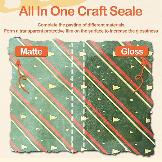 Crafts Sealer Gloss Finish, 200ml All Purpose Craft Glue, Varnish, and Finish, All in One Craft Glue for Wood, Paper, Acrylic Paints, Ceramics, Fabrics, Clay (Gloss)