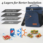 TuErcao Insulated Cooler Bag 6/24 Can Collapsible Leakproof Soft Sided Cooler for Car, Portable Foldable Small Ice Chest for Beach Camping Picnic Travel, 5/15qt Lunch Box for Men Work