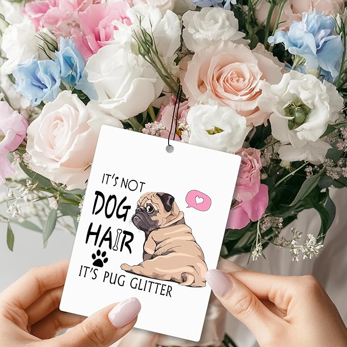 Mancheng-zi Funny Dog Car Air Freshener 3Pcs, Labrador Pug Doberman Lover Mom Gifts Air Freshener Hanging for Cars Closet Drawer or Books, Cute Dog Car Accessories Mirror Decor for Women