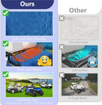 YOKYHOM Golf Cart Seat Covers, Golf Cart Seat Towel Blanket, Short Plush Surface, Soft and Comfortable, Suits EZGO, Yamaha, Club Car and Other 2-Seat Golf Carts, 51"x 30.5", Deep Blue