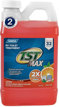 Camco TST MAX RV Toilet Treatment 64 oz. - Control Unwanted RV Sewer Odors & Break Down Waste and RV Toilet Paper - Biodegradable Septic Safe Formula - Orange Scent (41172)