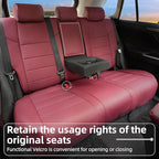 Lolcar RAV4 Seat Covers Custom Fit for Toyota RAV4 2019 2020 2021 2022 2023 2024 2025 LE,XLE,XLE Premium,Limited,Airbag Compatible,Seat Cover Full Set for SUV, Waterproof Leather(Burgundy)