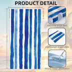 1 Pack Car Towel Seat Covers with Storage Bag, Multifunctional Towel for Gym Outdoor Sport, Picnic, Beach, Pet Dog Travel,Non-Slip Washable Car Seat Protector (Blue White Stripes)
