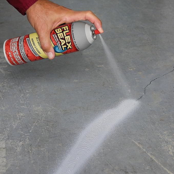 Flex Seal, 14 oz, White, Stop Leaks Instantly, Waterproof Rubber Spray On Sealant Coating, Perfect for Gutters, Wood, RV, Campers, Roof Repair, Skylights, Windows, and More