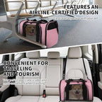 Carriers Soft-Sided Pet Carrier Pink for Medium Large Cats Dogs Undertake 35Lbs,Ventilated Mesh Windows,Top Load Cat Carrier with Airline Approved(X-Large,Pink)