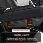 5 in 1 Car Center Console Cover, Armrest Pad with 2 Storage Pockets, Cup Holder, Tissue Box Slot, Phone Holder, Universal Car Interior Organizer (Black)