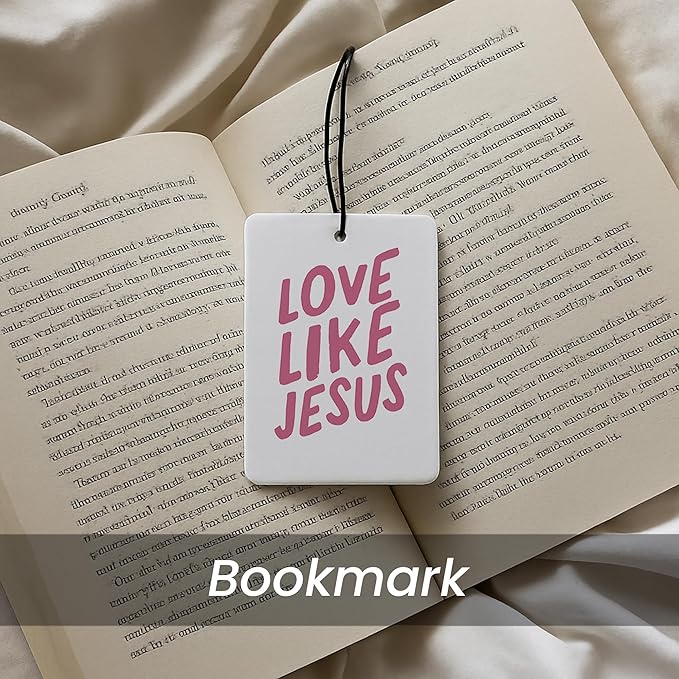 Preppy Pink Christian Bible Bow Car Air Freshener 4 Pcs - Coquette Bow Christian Love Like Jesua Air Freshener Hanging Decor for Cars Closet Drawer Books, Girly Car Accessories Mirror Decor for Women