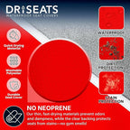 Dri Seats Waterproof Car Seat Cover – Premium Sweat Towel with Slip Resistant Backing for Front Seats in Cars, Trucks, SUVs – Universal Seat Covers & Liner, Easy Install (Red, Large)