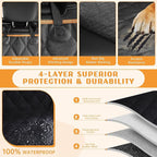 Dog Car Seat Cover for Back Seat 100% Waterproof, Long-Lasting and Soft Nonslip Backseat Cover for Cars, SUVs and Trucks, 600D Oxford Fabric, Black-Orange, Standard (54" W x 59" L)