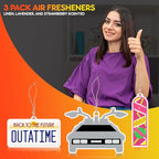 Back to the Future Gifts Air Freshener | DeLorean Car Accessories | DeLorean Christmas Ornament | DeLorean DMC-12 Car Air Freshner | 3/Set | Officially Licensed | 2-Pack