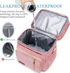 MIYCOO Lunch Bag & Lunch Box for Women Men Double Deck - Leakproof Insulated Soft Large Adult Lunch Cooler Bag for Work, Beach, Picnic, Camping, Travel (Pink,15L)